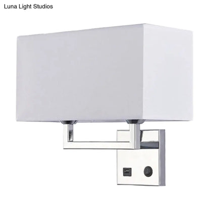 DecorBites™ Minimalist Cuboidal Fabric Wall Light Fixture - Beige/White, 2 Lights - Ideal for Living Room