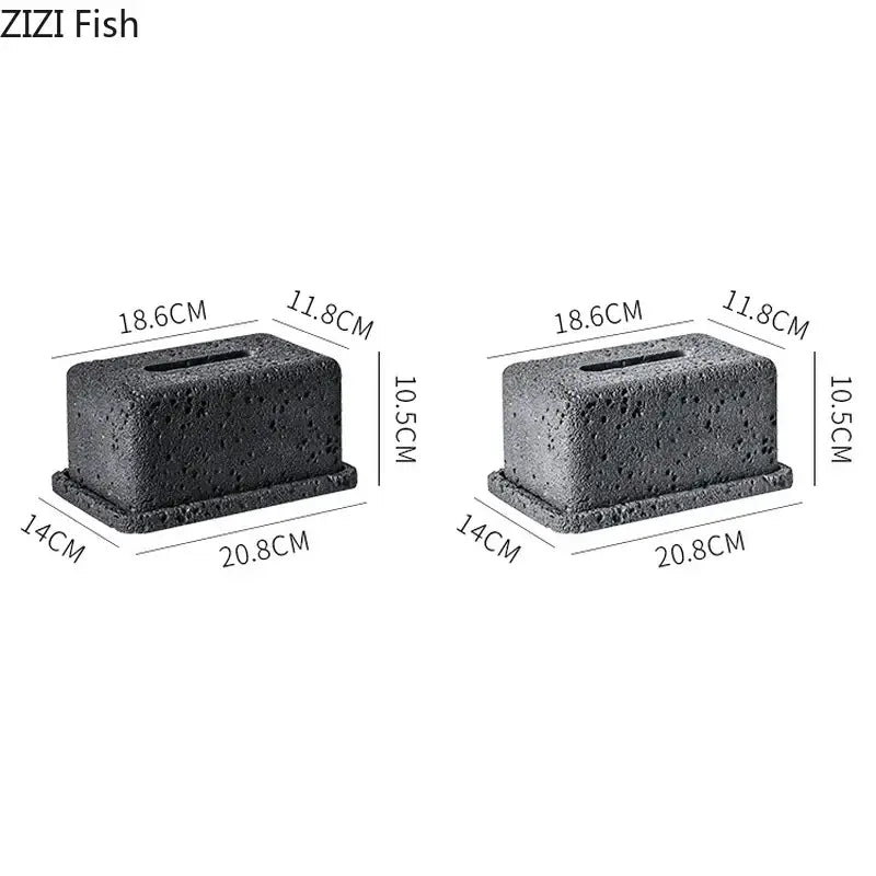 Minimalist dark gray concrete tissue box rack kitchen decor