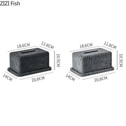 Minimalist dark gray concrete tissue box rack kitchen decor