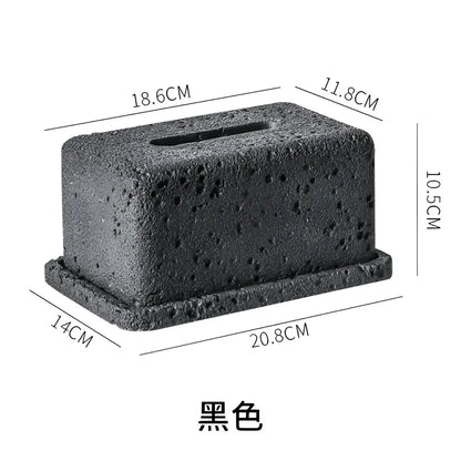 Minimalist dark gray concrete tissue box rack kitchen decor