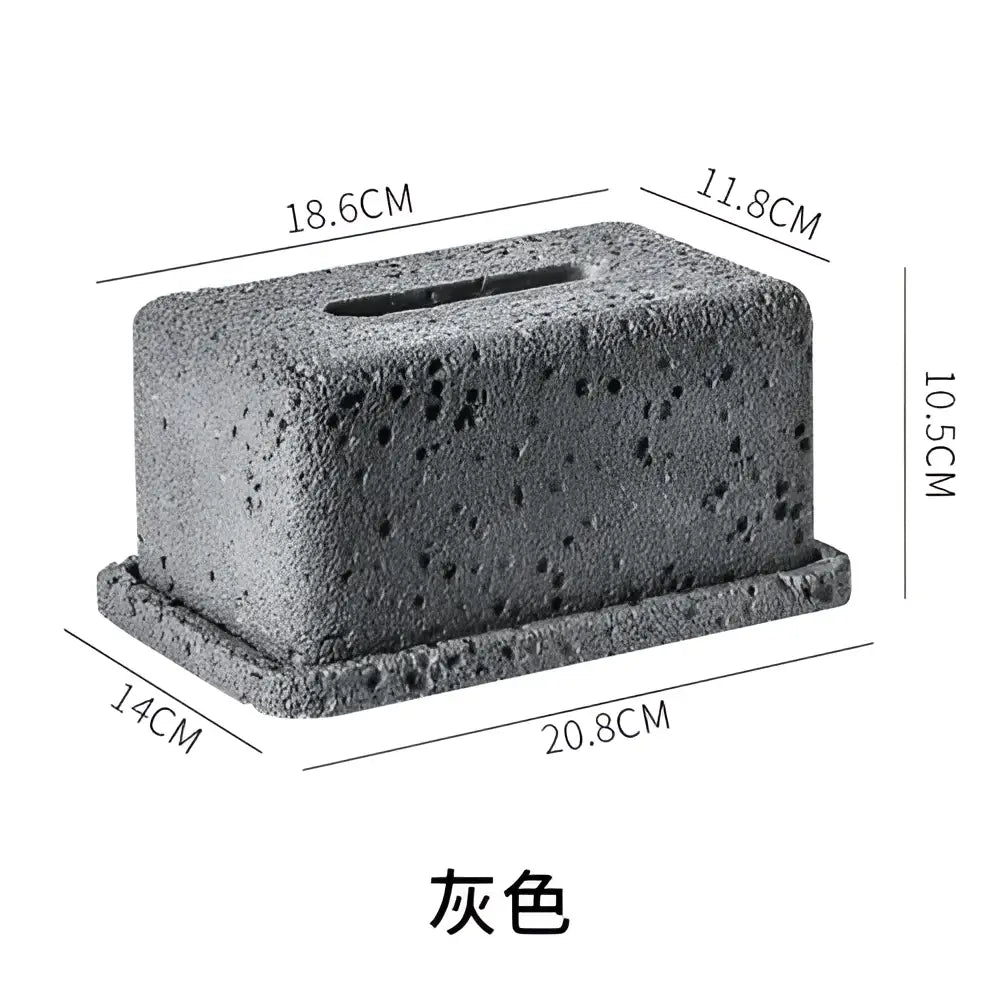 Minimalist dark gray concrete tissue box rack kitchen decor
