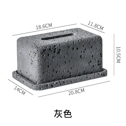 Minimalist dark gray concrete tissue box rack kitchen decor