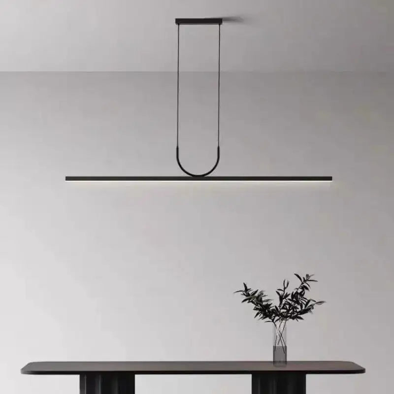 Minimalist black art led ceiling chandelier dining room