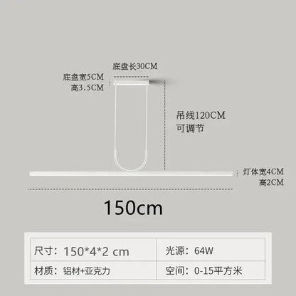 Minimalist decorbites black art led ceiling chandelier dining room