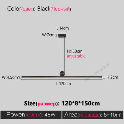 Minimalist black chandelier dining room pendant light