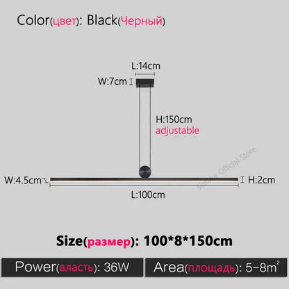 Minimalist black chandelier dining room pendant light