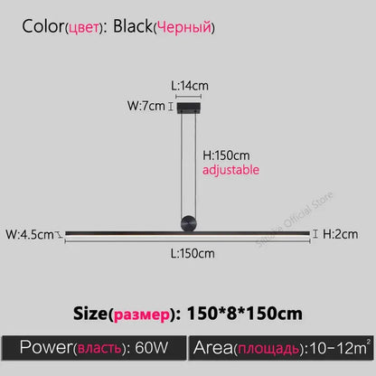 Minimalist black chandelier dining room pendant light