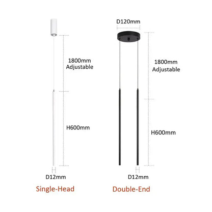Minimalist decorbites black slim led pendant lamp dining room light