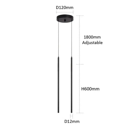 Minimalist decorbites black slim led pendant lamp dining room light