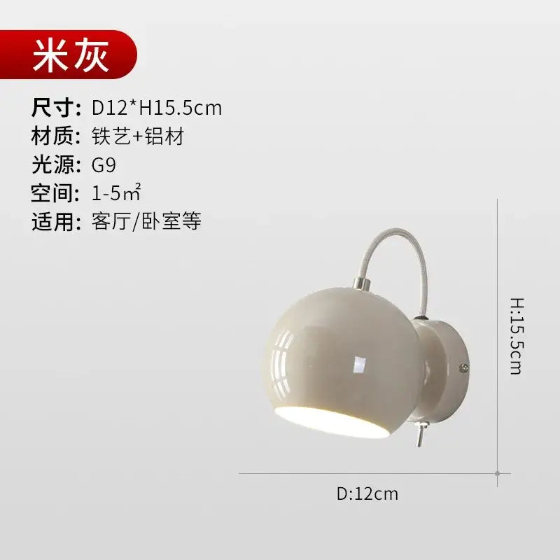 Minimalist cream wind led wall lamp for bedroom