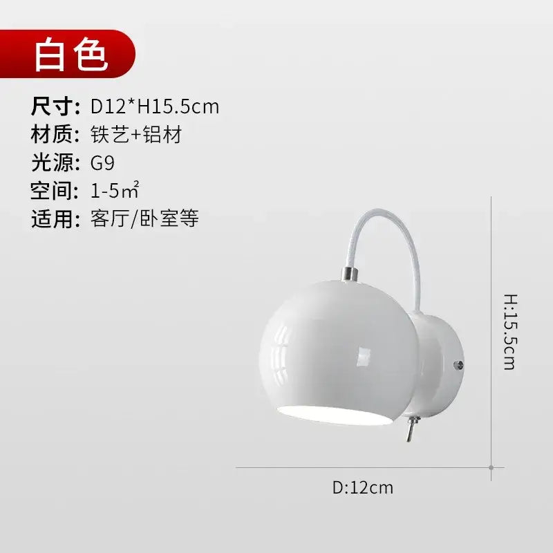 Minimalist cream wind led wall lamp for bedroom