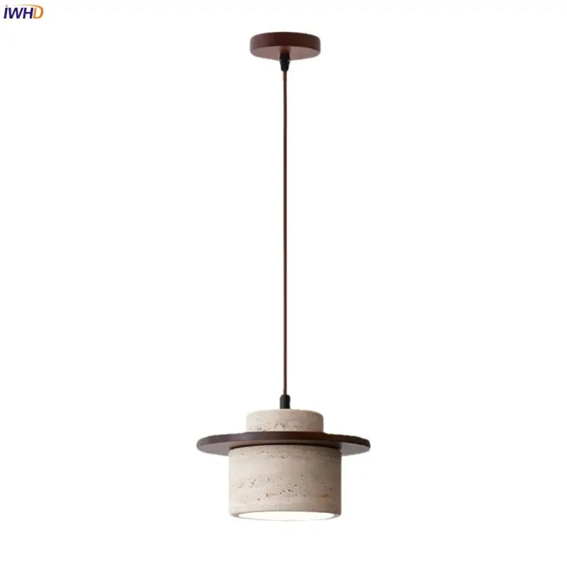 Minimalist led yellow travertine pendant lamp dining room