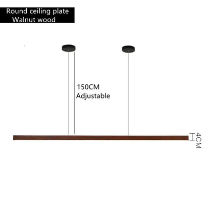 Minimalist dimmable wooden pendant lamp for dining room lighting