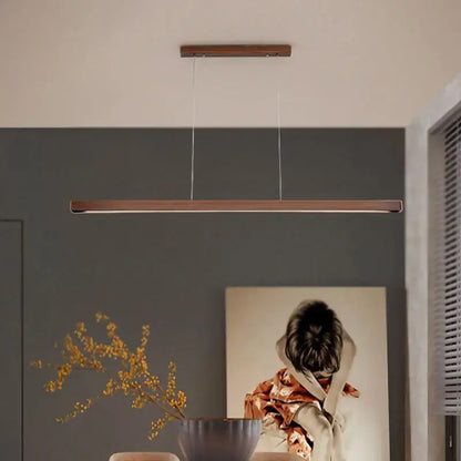 Minimalist dimmable wooden pendant lamp for dining room lighting