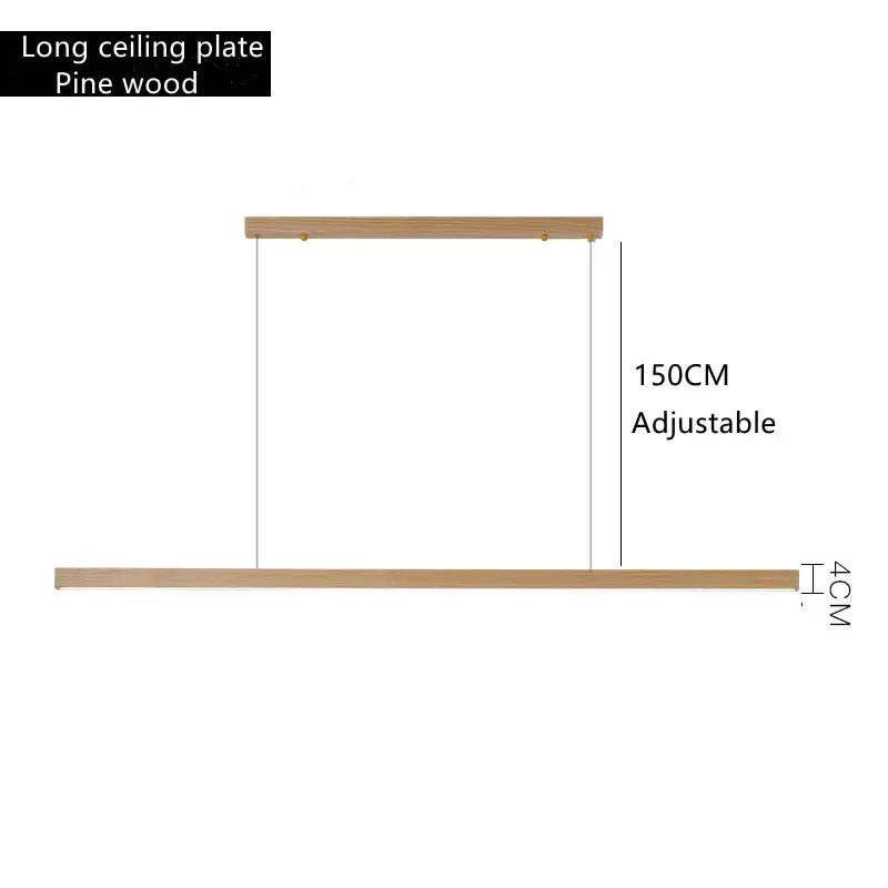 Minimalist dimmable wooden pendant lamp for dining room lighting
