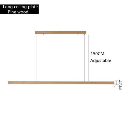 Minimalist dimmable wooden pendant lamp for dining room lighting