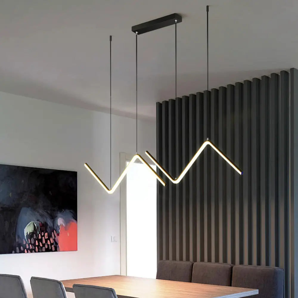 DecorBites™ Minimalist Double Z-Shaped LED Island Light Fixture