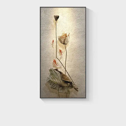 Minimalist earthy lotus led wall lamp for bedroom canvas decor