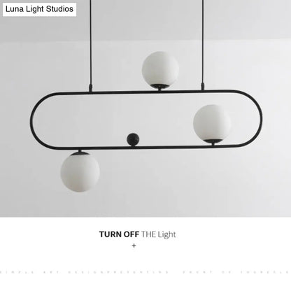 DecorBites™ Minimalist Ellipse Pendant Light: Modern Glass Globe Ceiling Fixture for Living Room Island
