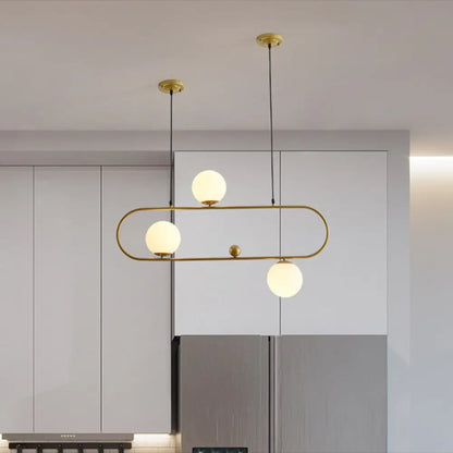 DecorBites™ Minimalist Ellipse Pendant Light: Modern Glass Globe Ceiling Fixture for Living Room Island