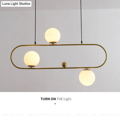 DecorBites™ Minimalist Ellipse Pendant Light: Modern Glass Globe Ceiling Fixture for Living Room Island