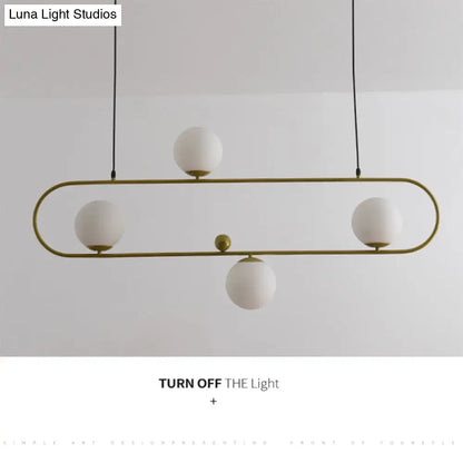 DecorBites™ Minimalist Ellipse Pendant Light: Modern Glass Globe Ceiling Fixture for Living Room Island