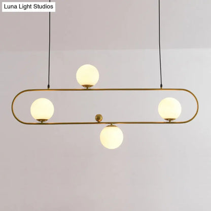 DecorBites™ Minimalist Ellipse Pendant Light: Modern Glass Globe Ceiling Fixture for Living Room Island