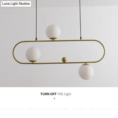 DecorBites™ Minimalist Ellipse Pendant Light: Modern Glass Globe Ceiling Fixture for Living Room Island