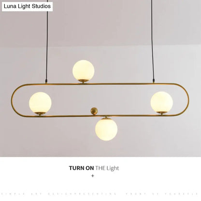 DecorBites™ Minimalist Ellipse Pendant Light: Modern Glass Globe Ceiling Fixture for Living Room Island