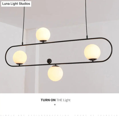 DecorBites™ Minimalist Ellipse Pendant Light: Modern Glass Globe Ceiling Fixture for Living Room Island