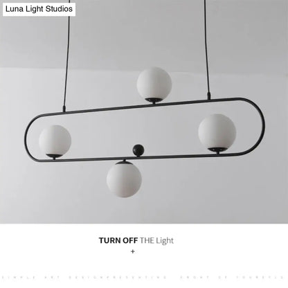 DecorBites™ Minimalist Ellipse Pendant Light: Modern Glass Globe Ceiling Fixture for Living Room Island