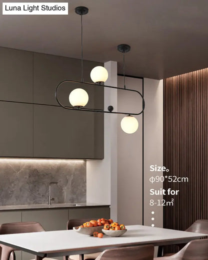 DecorBites™ Minimalist Ellipse Pendant Light: Modern Glass Globe Ceiling Fixture for Living Room Island