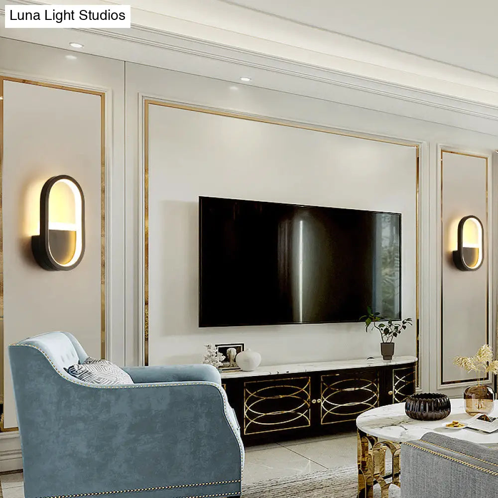 DecorBites™ Minimalist Elliptical LED Wall Sconce for Bedroom Lighting