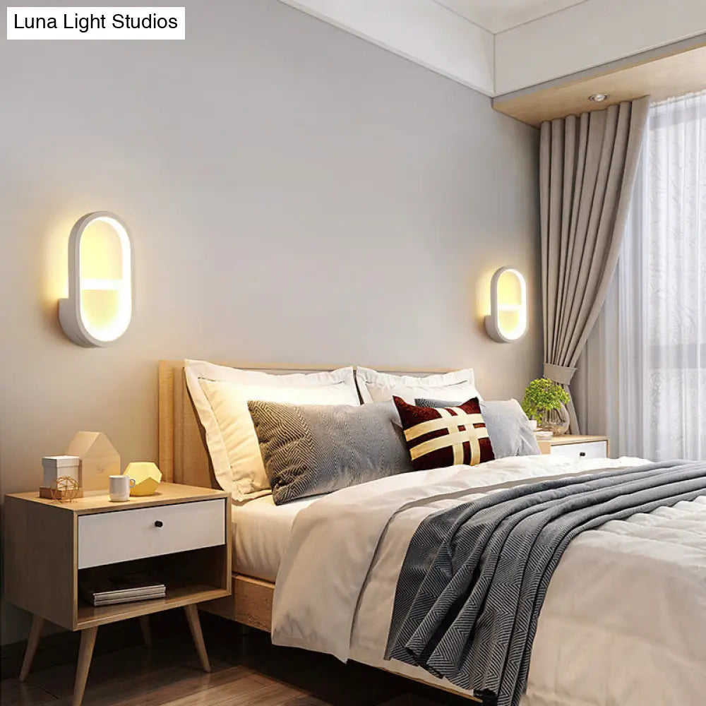 DecorBites™ Minimalist Elliptical LED Wall Sconce for Bedroom Lighting