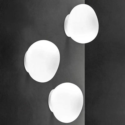 Minimalist frosted glass cobblestone wall lamp for living room