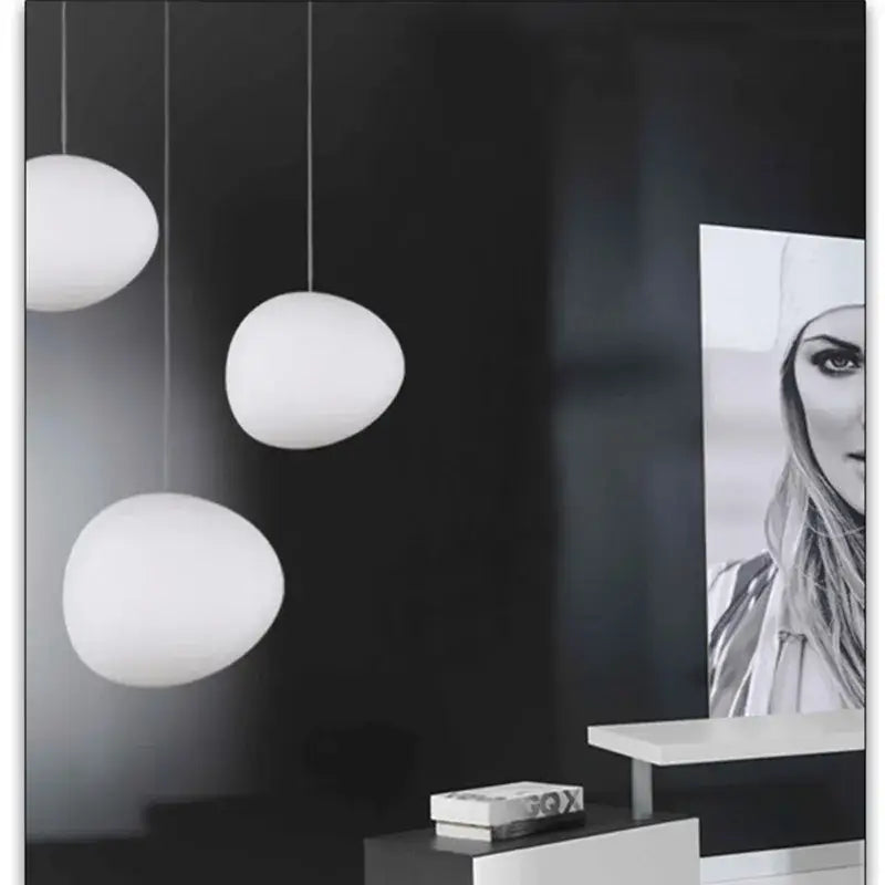 Minimalist frosted glass cobblestone wall lamp for living room