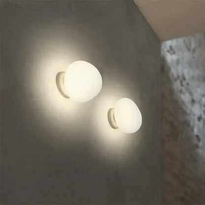 Minimalist frosted glass cobblestone wall lamp for living room