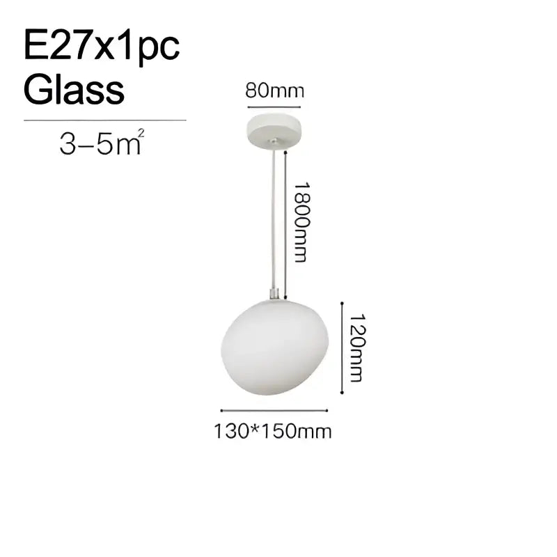 Minimalist frosted glass cobblestone wall lamp for living room