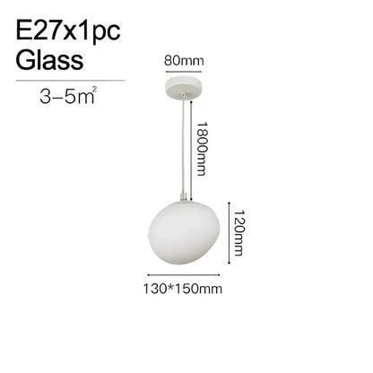 Minimalist frosted glass cobblestone wall lamp for living room