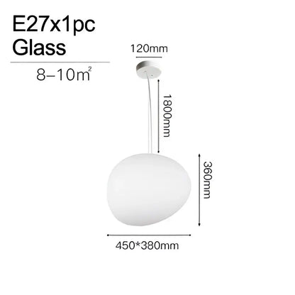 Minimalist frosted glass cobblestone wall lamp for living room
