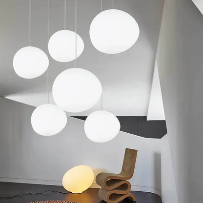 Minimalist frosted glass cobblestone wall lamp for living room