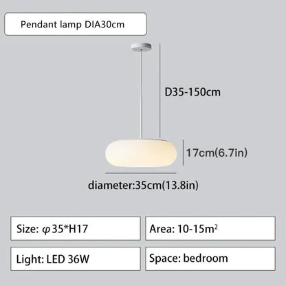 Minimalist frosted white glass pendant lamp for dining table