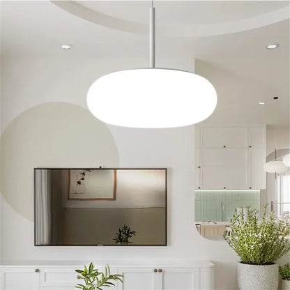 Minimalist frosted white glass pendant lamp for dining table