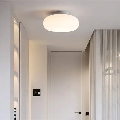 Minimalist frosted white glass pendant lamp for dining table