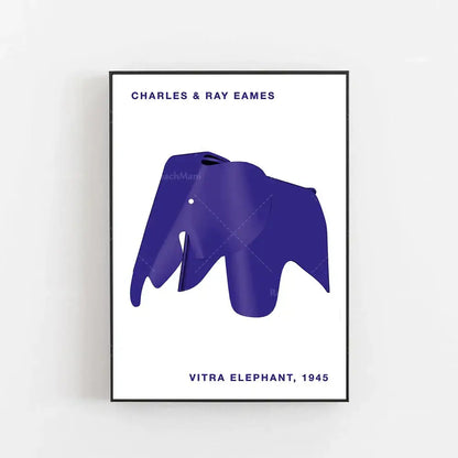 Minimalist geometric elephant bauhaus canvas print children's room