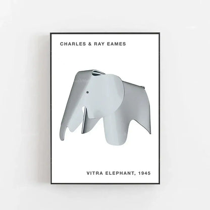 Minimalist geometric elephant bauhaus canvas print children's room