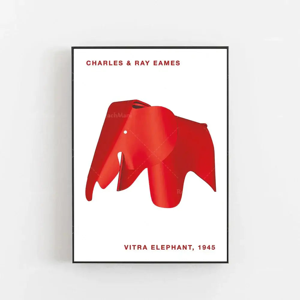 Minimalist geometric elephant bauhaus canvas print children's room