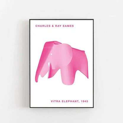 Minimalist geometric elephant bauhaus canvas print children's room