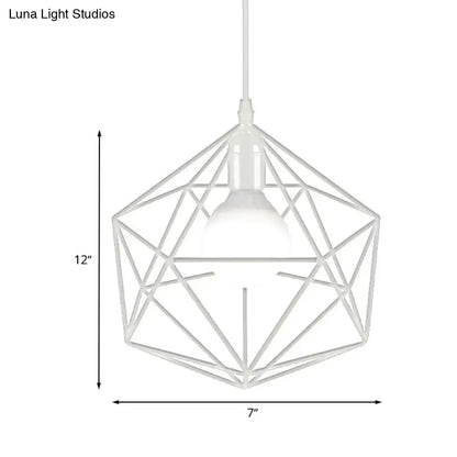 Minimalist geometric metal pendant light black & white living room