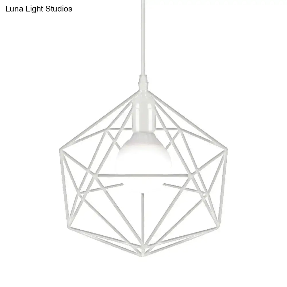 Minimalist geometric metal pendant light black & white living room
